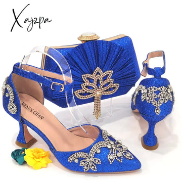 Xajzpa - 2023 Summer Fashion Rhinestone Pointed Toe Women’s High Heels Sexy Party Rainbow Colors